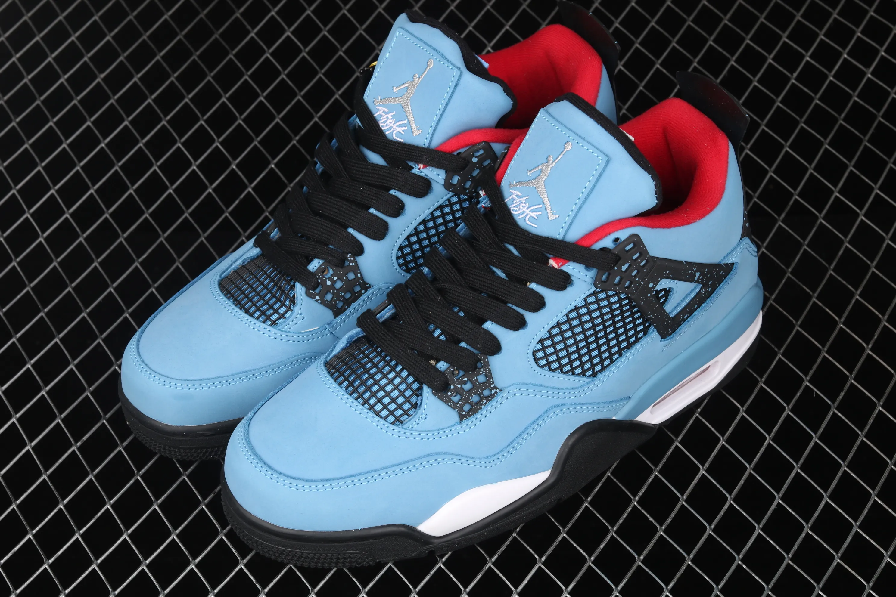 All categories Air Jordan Jordan series basketball shoes Air Jordan 4 G version Travis Scott Cactus Jack x Air Jordan 4 Joe 4 AJ4 joint model Suede blue 308497-406